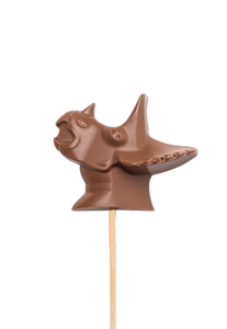 Milk chocolate Stegosaurus dinosaur lollipop