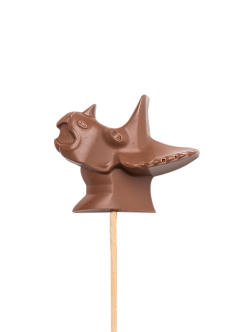 Milk chocolate Stegosaurus dinosaur lollipop